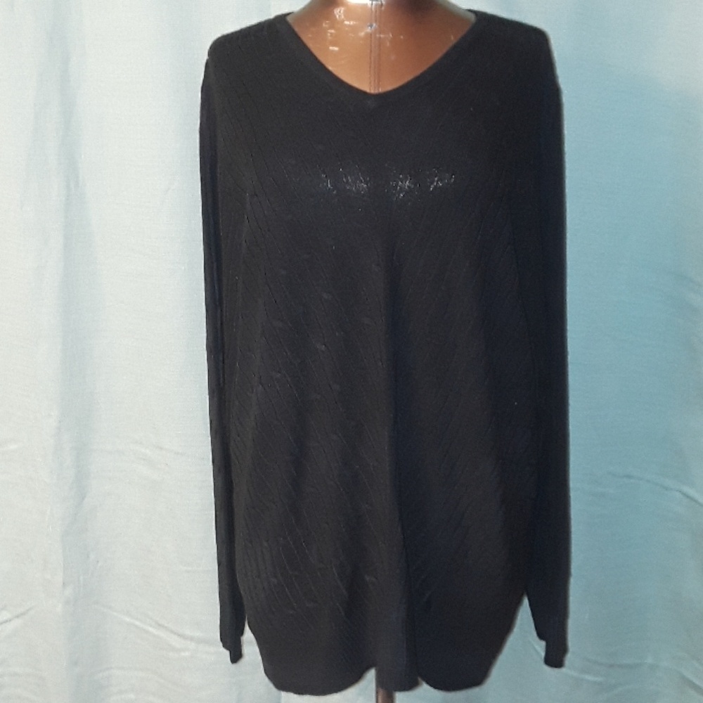 ** Croft & Barrow Chevron Cable Knit Black Sweater